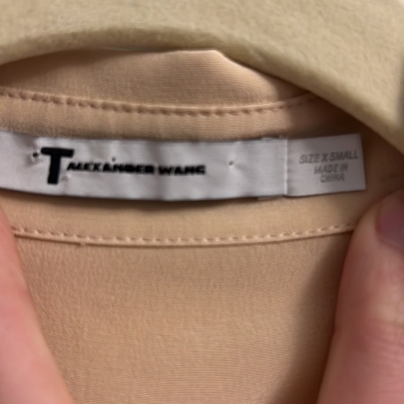 T by Alexander Wang Short Sleeve Button Down Sheer 100% Silk Blouse - Picture 3 of 11